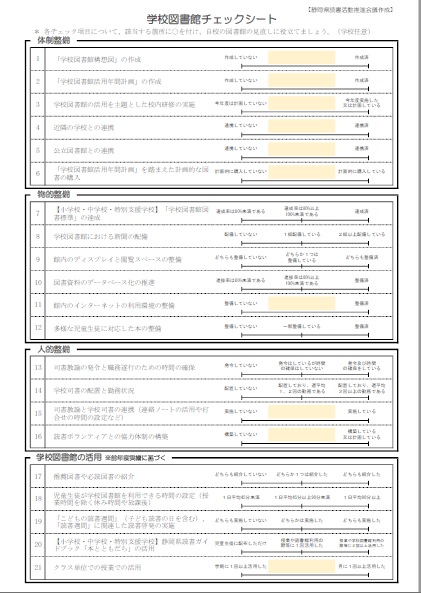 学校図書館チェックシート画像